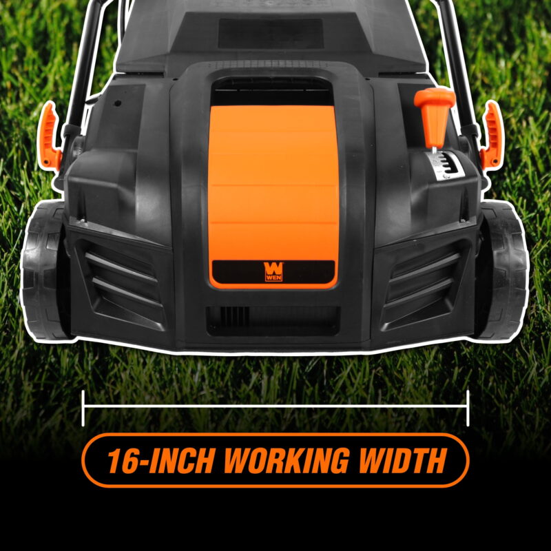 WEN 2 in 1 16” 15 amp Corded Electric Self Propelled Walk-Behind Dethatcher and Scarifier - Image 3