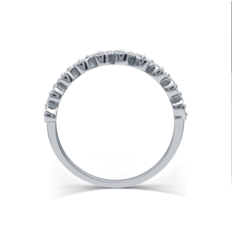 Forever Bride 1/10 CTTW Round Diamond Heart-Shaped Stackable Ring for Women - 925 Sterling Silver - Image 6