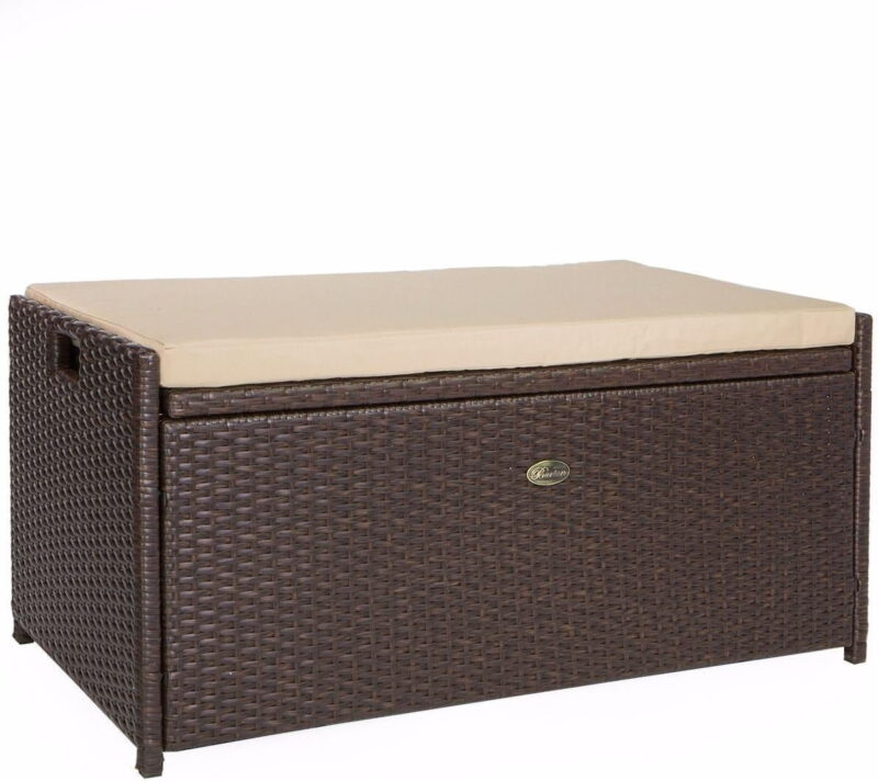 Barton All-Weather Outdoor Patio Deck Box Storage with Cushion Pad Water Resistance, Brown - Image 2