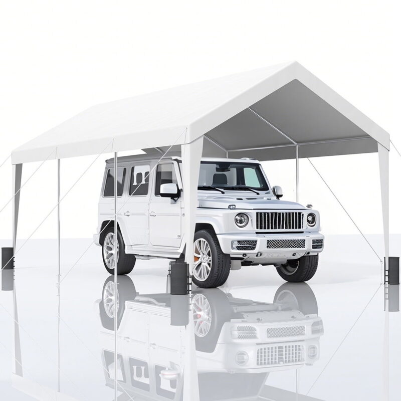 BENTISM Carport Car Canopy Garage Shelter Tent 10x20ft with 8 Poles for Auto Boats - Image 6