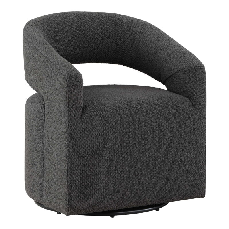 Furniture of America Cape Upholstered Indoor Boucle Fabric Swivel Armchairs & Accent Chairs, Gray - Image 3