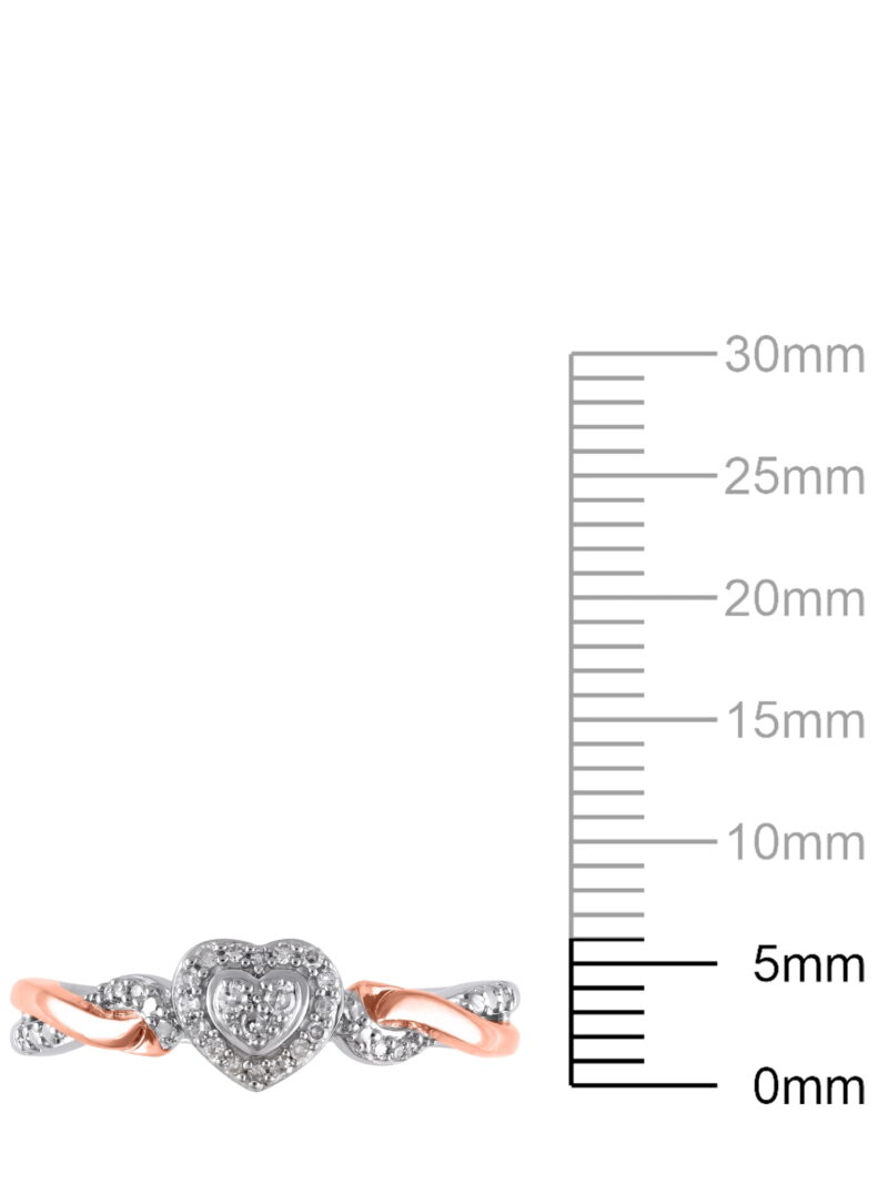Hold My Hand 1/10 Ct Natural Diamond Promise Heart Ring for Women in 14K Rose Gold Plated - Image 4