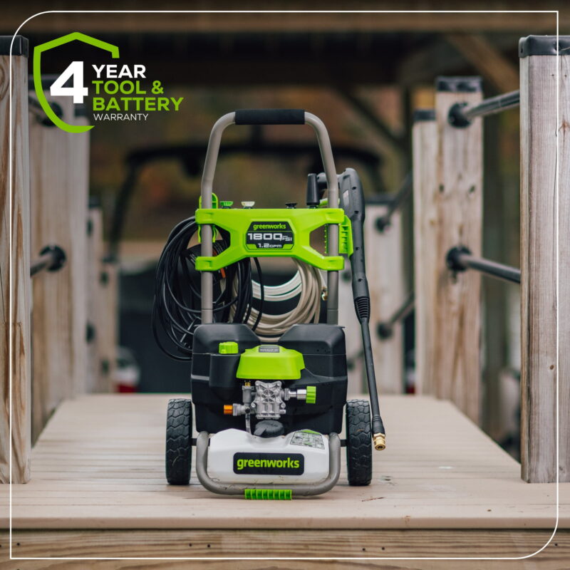 Greenworks 60V Hybrid 1800 PSI 1.2 GPM Cold Water Pressure Washer with (2) 4Ah Batteries & Charger 5129102 - Image 2