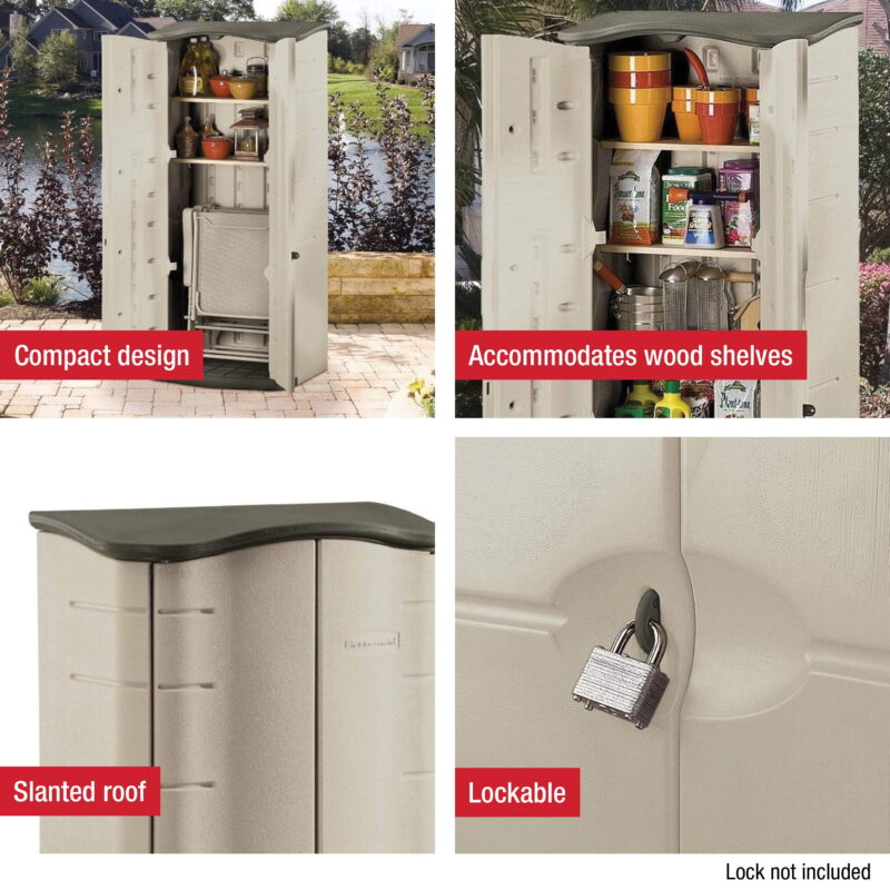 Rubbermaid Small Vertical 17 Cu.Ft. Outdoor Storage Building Shed | 3749 - Image 3