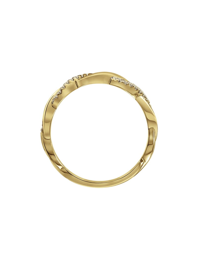 Keepsake Diamond-Accent Twist Anniversary Ring in 18k Yellow Gold over Sterling Silver - Image 3