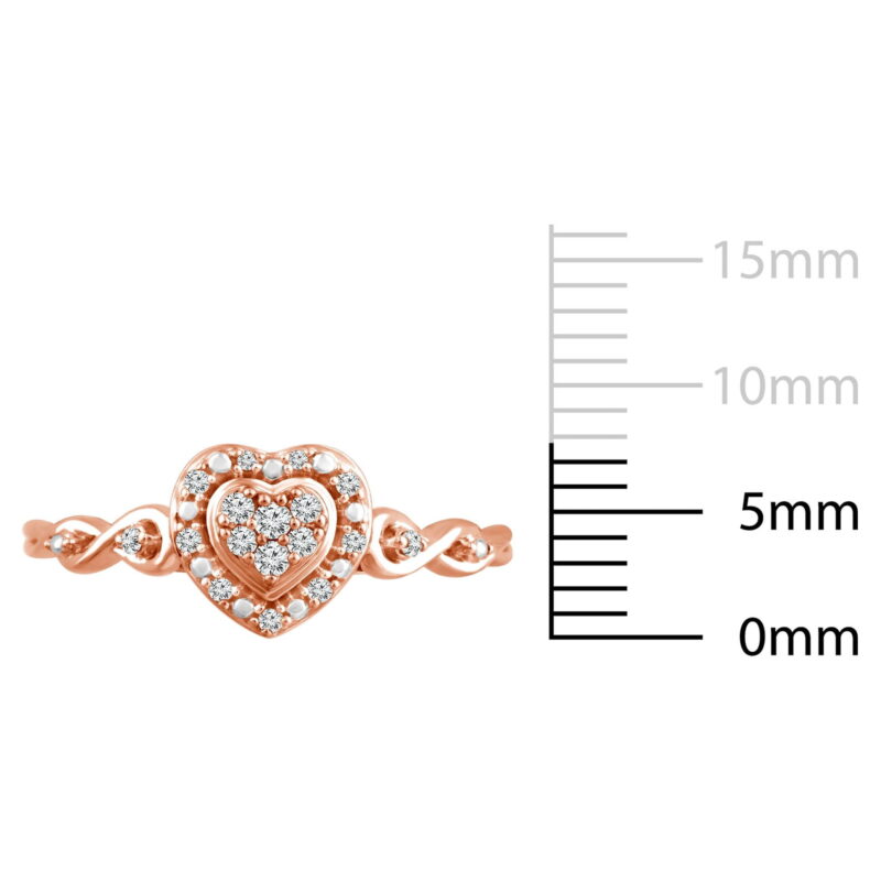 COLOR OF LOVE Heart-Shaped Diamond Ring 1/10 ct. t.w in 10K Rose Gold - Image 2