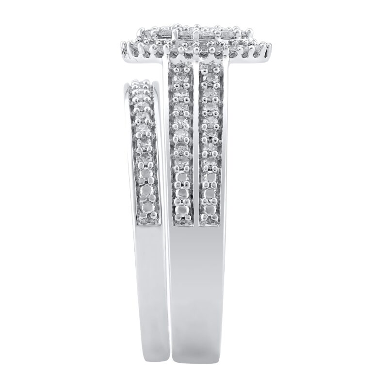 Brilliance Fine Jewelry 1/2 Carat Lab Grown Diamond Women Bridal Set Ring in 925 Sterling Silver - Image 4