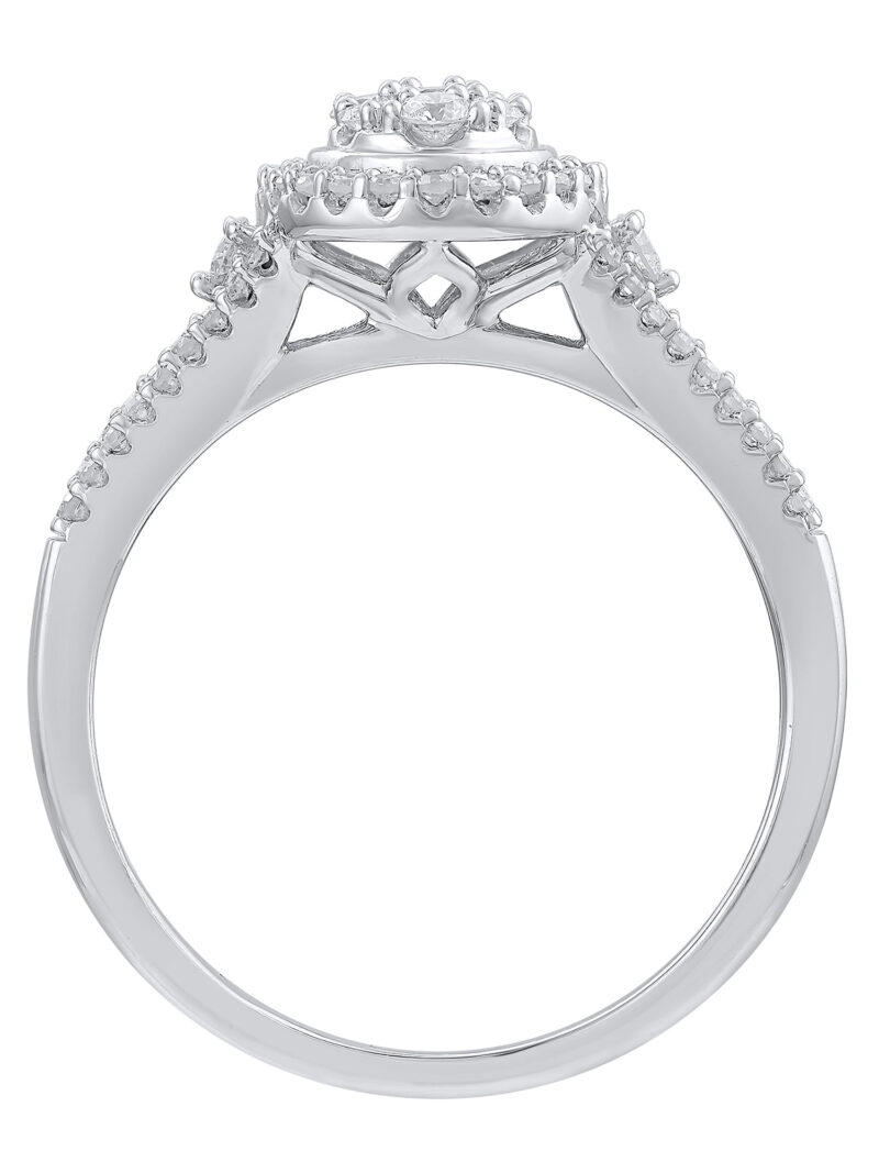 1/2 Cttw Brilliance Fine Jewelry Lab Grown Diamond Composite Women Engagement Ring Sterling Silver - Image 3