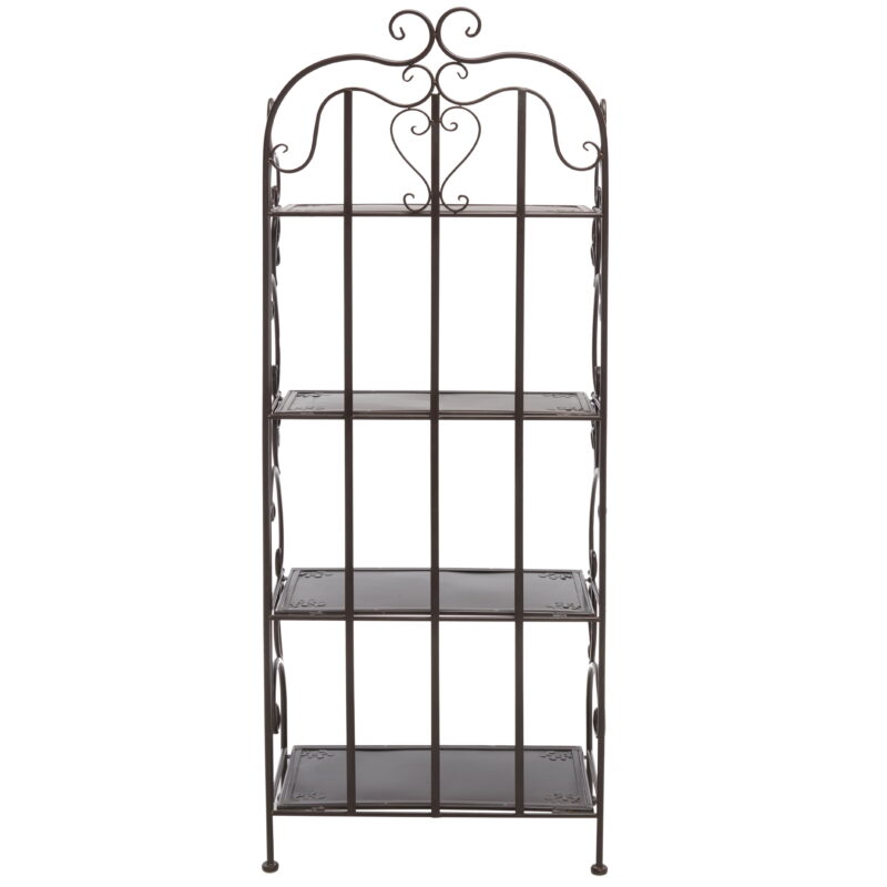 SAFAVIEH Tyrique Outdoor Patio 4 Tier Shelf Unit, Rustic Brown - Image 7
