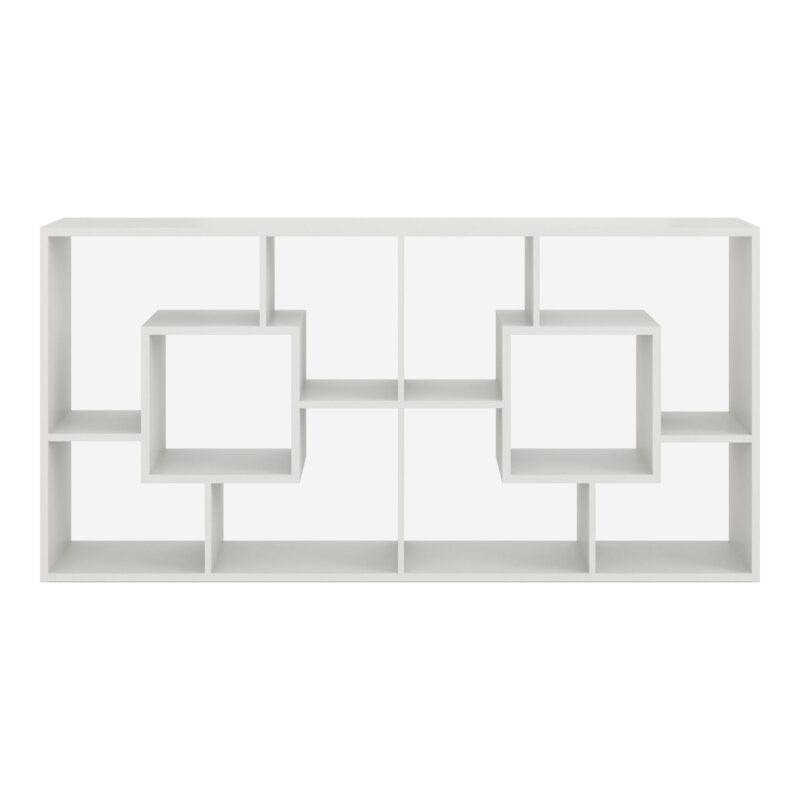 Furniture of America Darcy Modern 14-Shelf Geometric Bookcase, White - Image 2