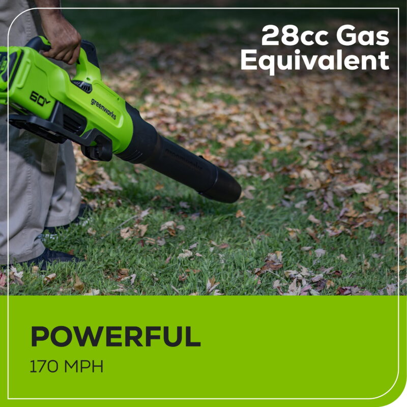 Greenworks 60V 16" String Trimmer & 630 CFM 170 MPH Blower Combo + 2.5Ah Battery, 3A Charger 1359802 - Image 4