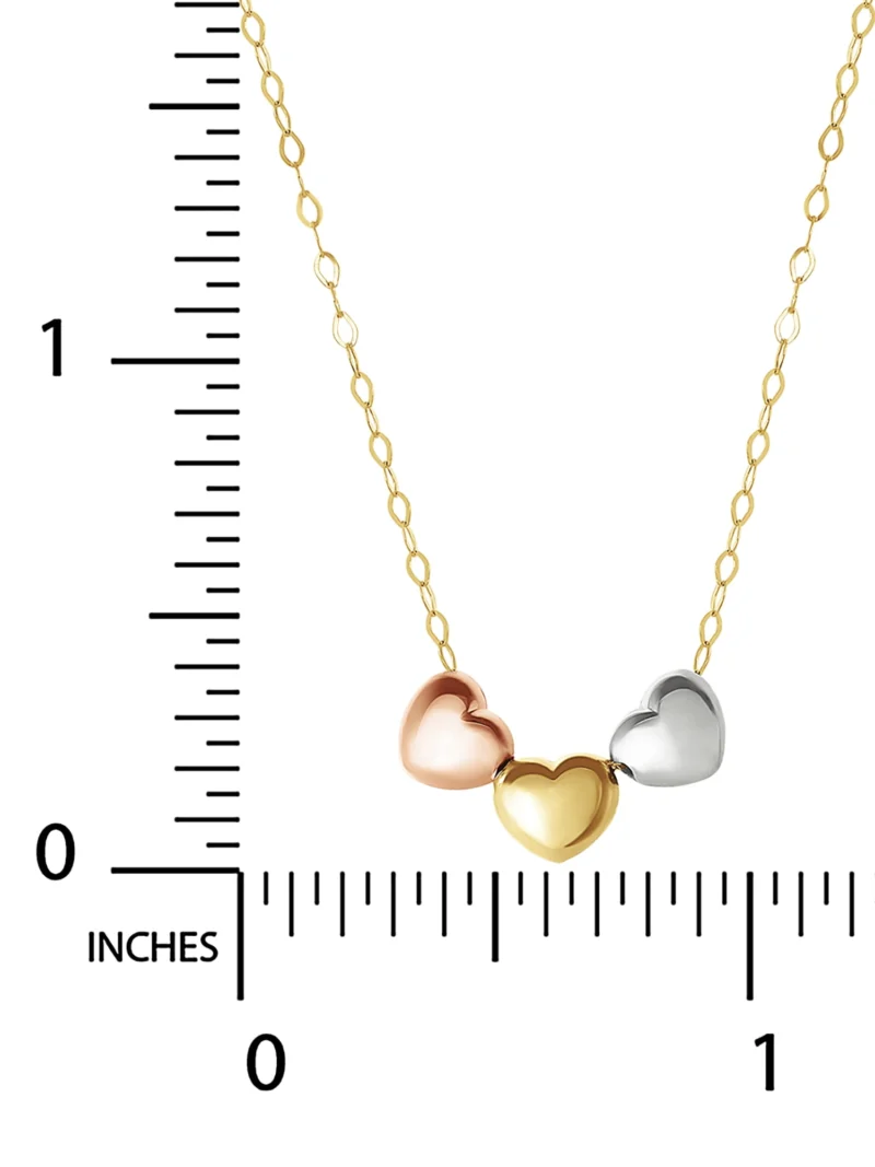 Brilliance Fine Jewelry Women's 10kt Gold Puff Heart Necklace, 17" - Image 5