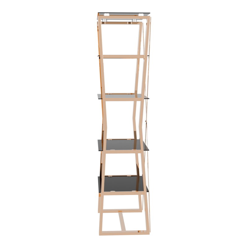 Furniture of America Bijou Metal 4-Shelf Bookcase, Gold - Image 3