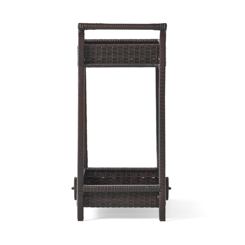 Wicker Brown Bar Cart - Image 2