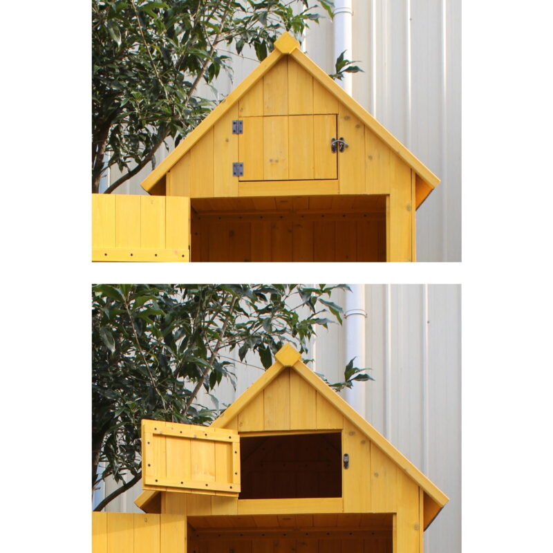 Hanover Study & Durable Wood Storage Sheds, 70.40 x 30.30 x 21.30 inches, Yellow - Image 4