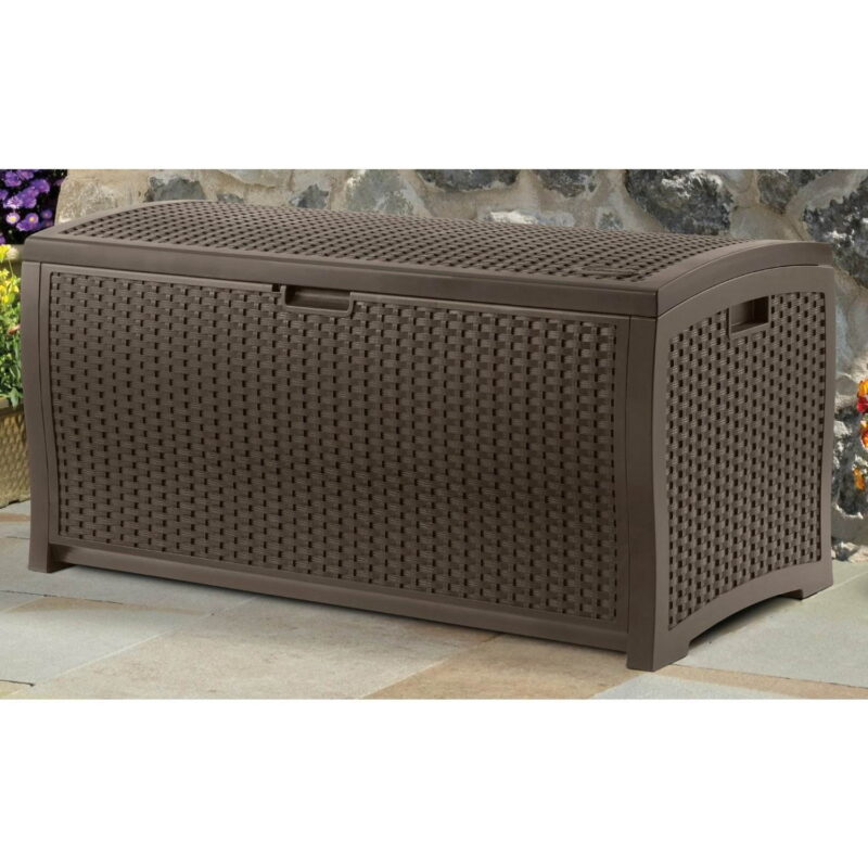 Suncast Resin 99-Gal Capacity Deck Box, Patio, Mocha Brown,  DBW9200 52 in D x 27.5 in H x 27.6 in W - Image 6