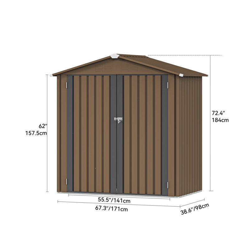 Uforic 6' x 4' Outdoor Metal Storage Shed, Large Tools Storage Shed with Lockable Double  Doors & Air Vent for Backyard, Patio, Lawn - Image 5