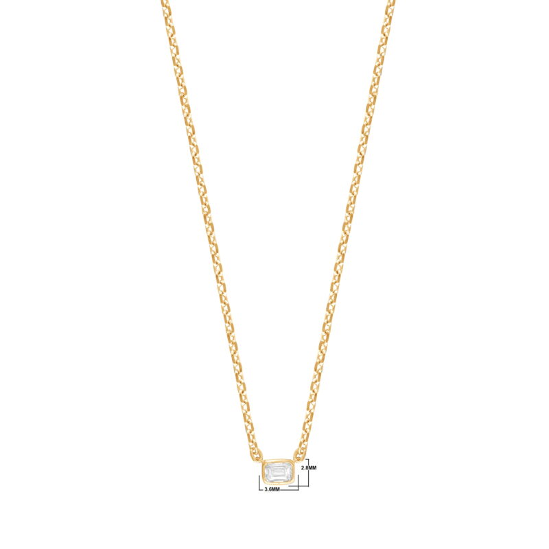 Unique Moments 1/10 Ct YG Plated Sterling Silver Emerald Lab Grown Diamond Necklace for Women (J, SI-I1) - Image 4