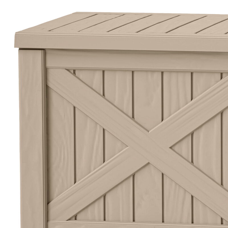 Uforic 120 Gallon Resin Outdoor Storage Box, Waterproof & Lockable , Light Brown - Image 6