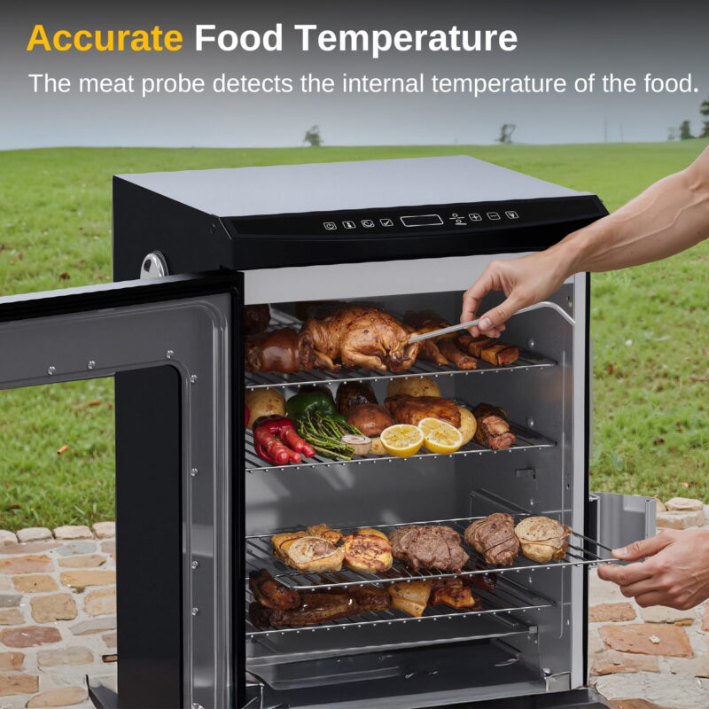 EAST OAK Updated 30" 725 Sq inches Electric Smoker Portable with Glass Door Black - Image 3