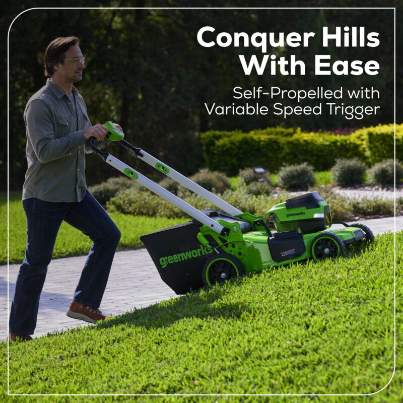 Greenworks 60V 21" Self Propelled Lawn Mower with (1) 8.0 Ah Battery & Rapid Charger 2546402 - Image 2