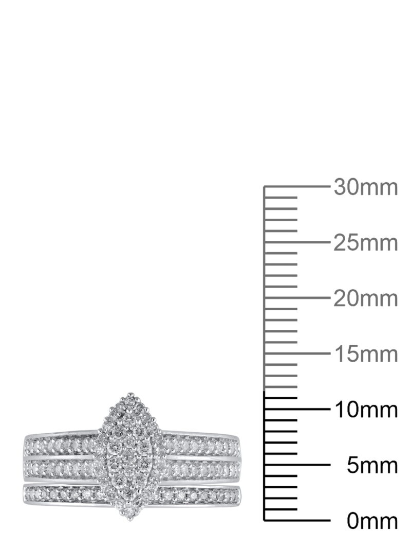 Brilliance Fine Jewelry 1/2 Carat Lab Grown Diamond Women Bridal Set Ring in 925 Sterling Silver - Image 5