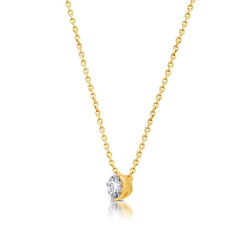 Brilliance Fine Jewelry Women's 14k Gold Plated Lab Grown Diamond Necklace, 1/4 Ct F, SI1 Cable Chain - Image 5