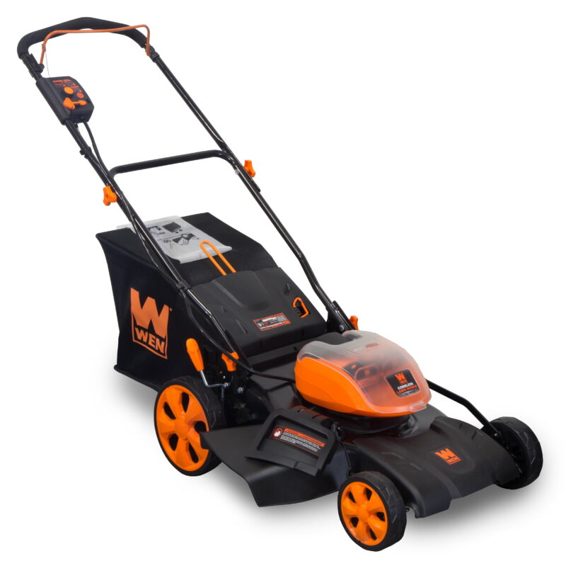 WEN 40V Max Lithium Ion 19-Inch Cordless 3-in-1 Lawn Mower with Two Batteries, 16-Gallon Bag and Charger - Image 2
