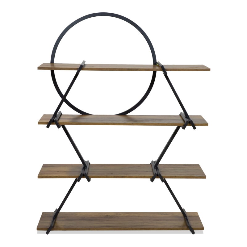 Furniture of America Asher Metal 4-Shelf Bookcase, Matte Black - Image 3