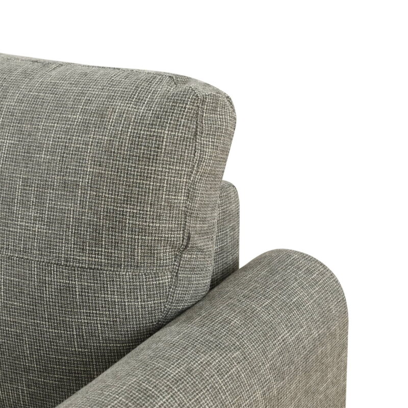 Hommoo Modern Flannel Living Room Furniture Sets Sectional Couches and Sofas, L-Shaped Sectional Couch Sofa, Grey(No Ottoman) - Image 7