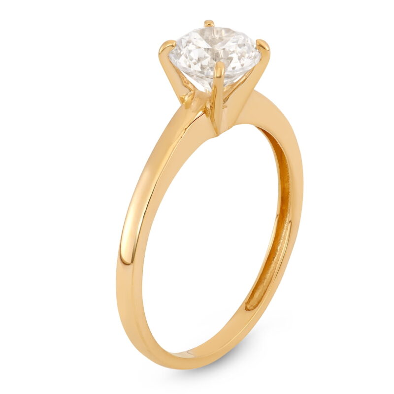 10k gold solitaire cubic zirconia ring - Image 2