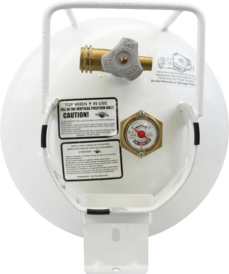 Flame King Empty Steel Horizontal Propane Tank Cylinder with OPD & Built-in Gauge, 30 Lbs - Image 6