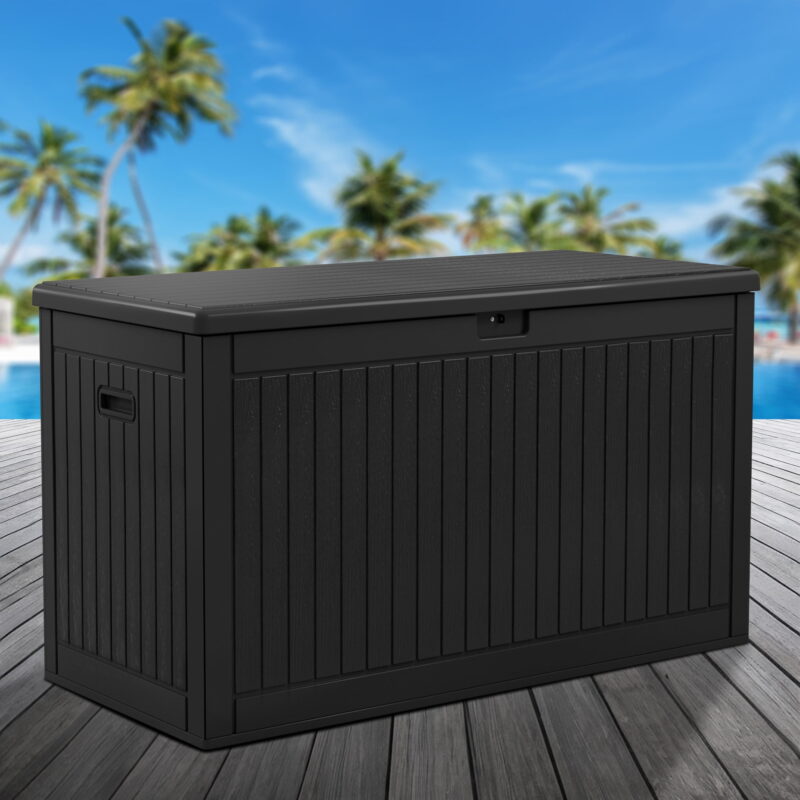 Dextrus 260 Gallon Waterproof Resin Deck Box, Lockable, for Patio Furniture & Garden Tools, Black - Image 6
