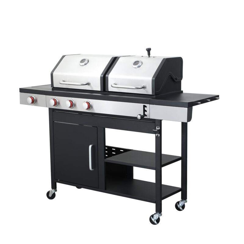 Miniyam 3-Burner Multi-function Propane Gas BBQ Grill with Side Burner for Outdoor Cooking, 37230BTU Output, Stainless Steel - Image 7