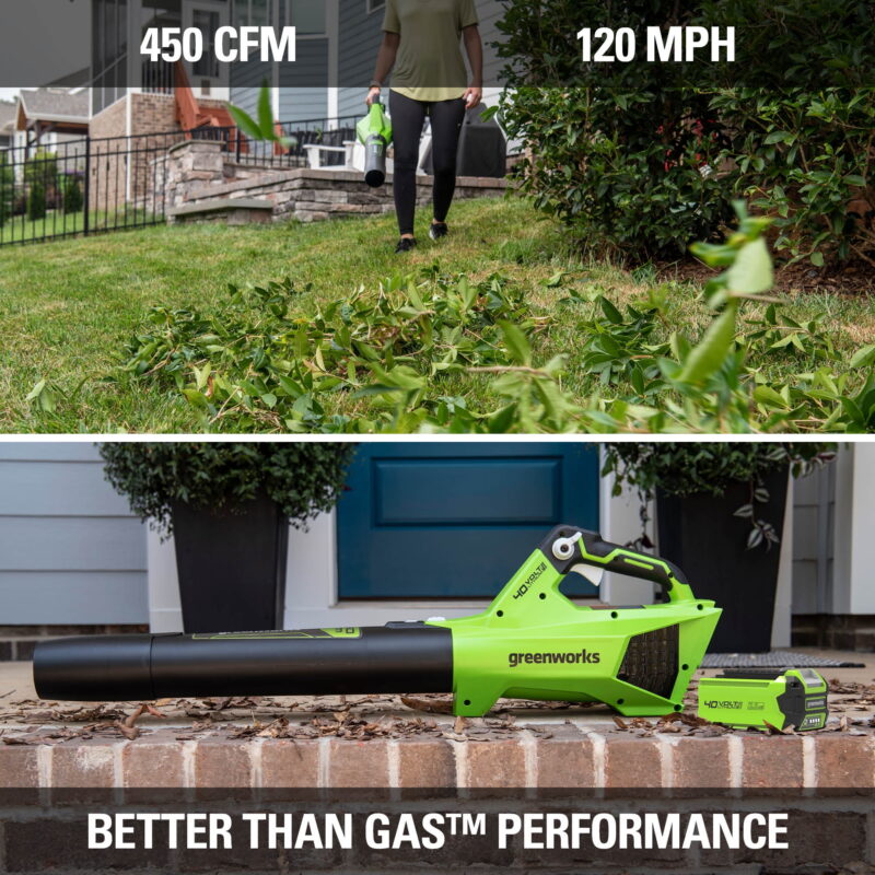 Greenworks 40V 120 Mph at 450 Cfm Axial Blower with 2.5Ah Battery & Charger 2411902 - Image 5