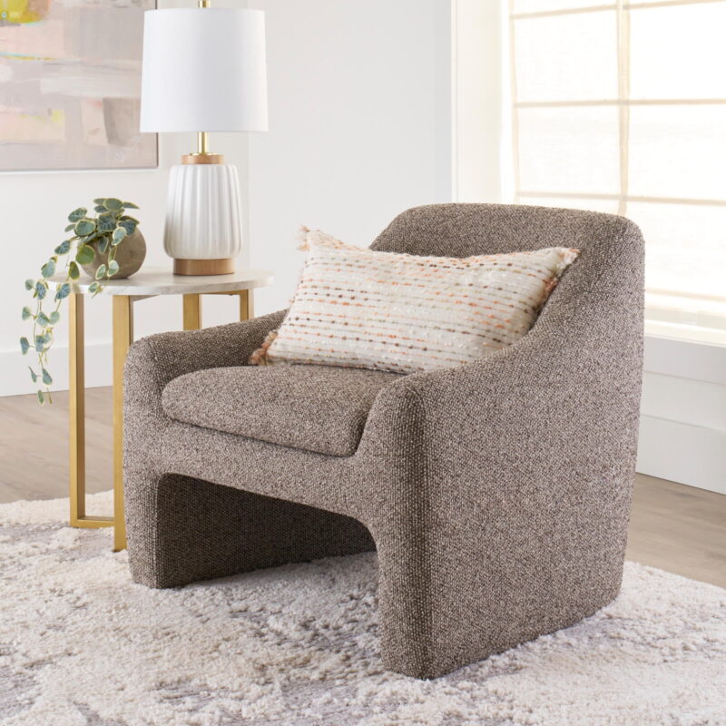 Better Homes & Gardens Emerson Curvy Accent Chair, Truffle Brown Boucle - Image 3