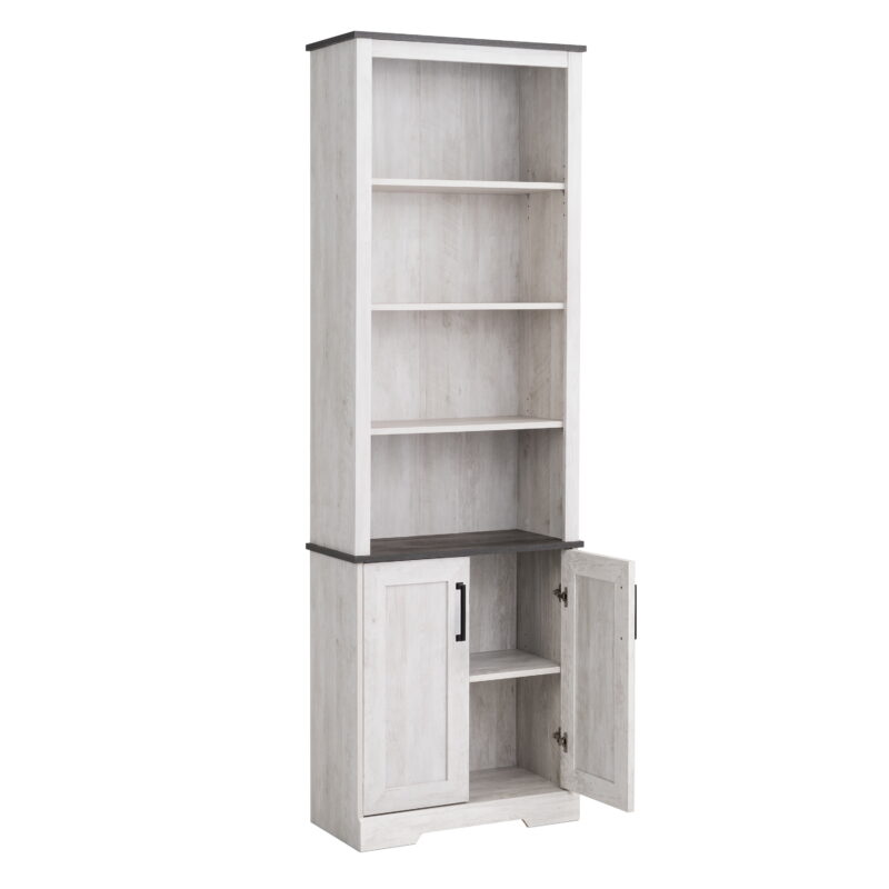 Prepac Rustic Ridge Washed White 26" W x 79.75" H x 12.5" D Bookcase - Image 6