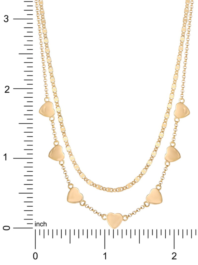 JS Jessica Simpson Gold Plated Sterling Silver 2 Piece Necklace Set, 18 in, Includes Gift Box - Image 2