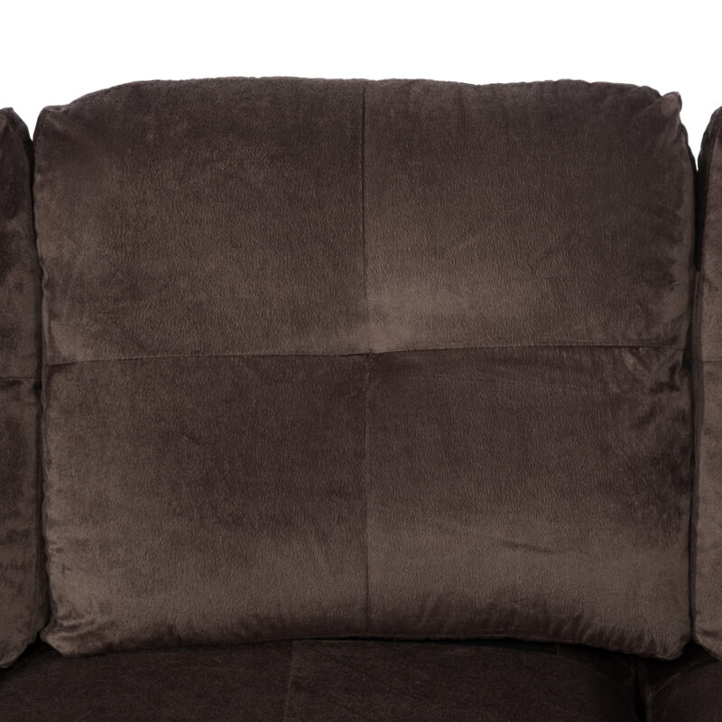 Hommoo Lint &PVC Sectional Sofa Couch Living Room Furniture Sets, Modern L Shaped Sectional Sofa Set, Brown(No Ottoman) - Image 6