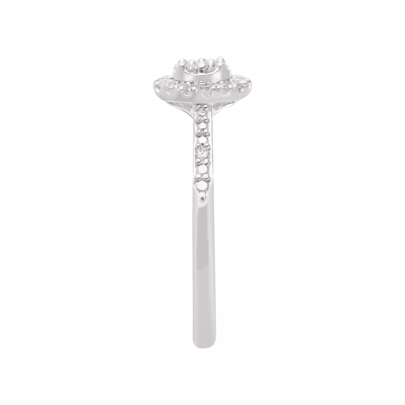 Brilliance Fine Jewelry Round 1/4 Carat Lab Grown Diamond Bridal Ring in Sterling Silver - Image 3
