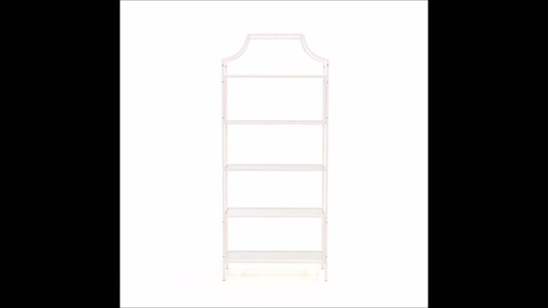 Sauder Anda Norr 5-Shelf Metal Framed Glass Bookcase, White Finish - Image 2