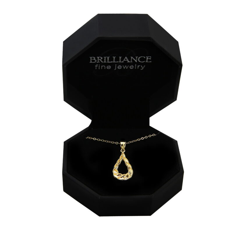 Brilliance Fine Jewelry Adult Female 10KT Yellow Gold Teardrop Pendant with 18" Gold Filled Chain - Image 3
