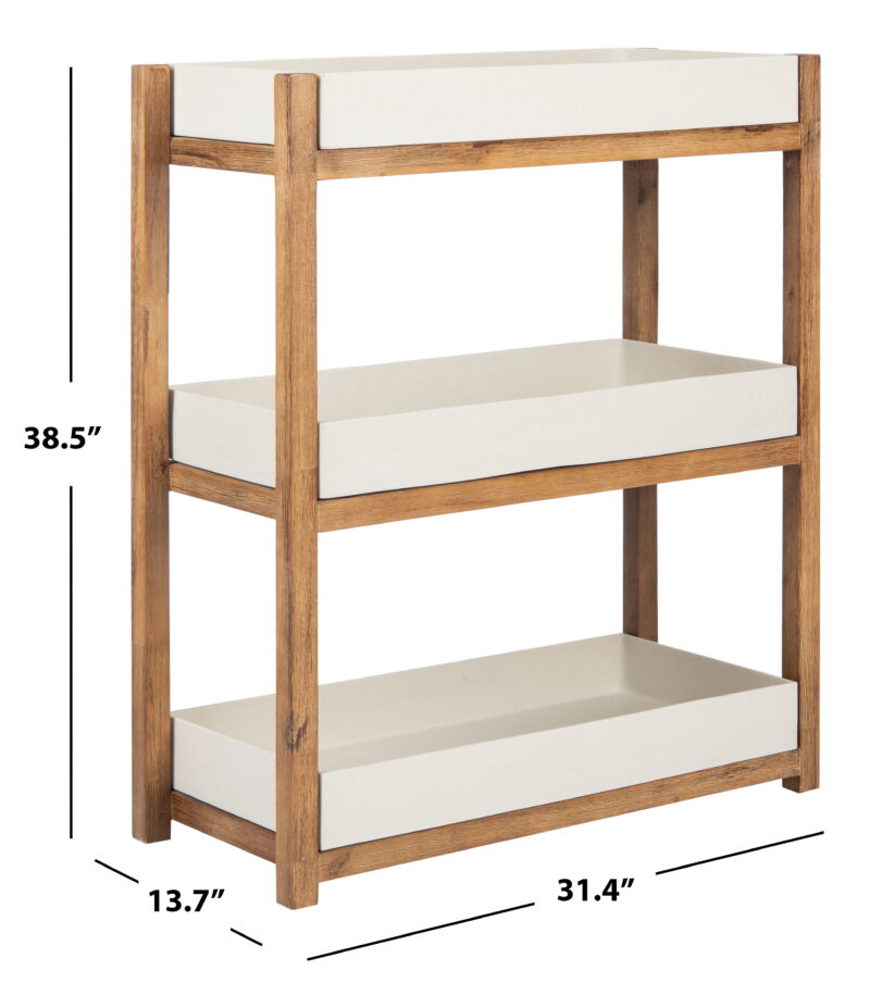 SAFAVIEH Semli Outdoor Patio Shelf, Natural/Beige - Image 3