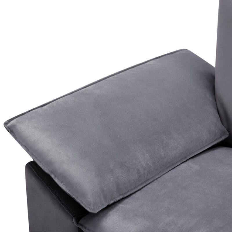 Gewnee Modular Sectional Sofa with Movable Ottoman,4 Seater L Shaped Velvet Couch Furniture Sets for Living Room - Image 2
