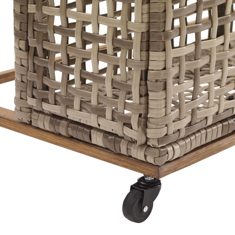 Crosley Furniture Ridley Wicker Outdoor Storage Pool Caddy for Toys, Floats, Patio Furniture Cushions - Image 3