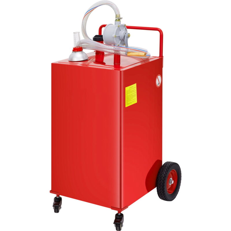 SKYSHALO, 30 Gallon Gasoline Diesel Fuel Container Manuel Transfer Pump Red - Image 4