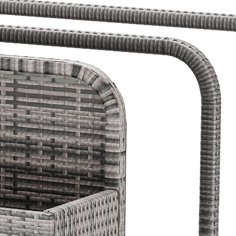 Uforic Outdoor Rattan Wicker Storage Cabinet, Rolling Organizer for Poolside, Patio, and Backyard, Gray - Image 7