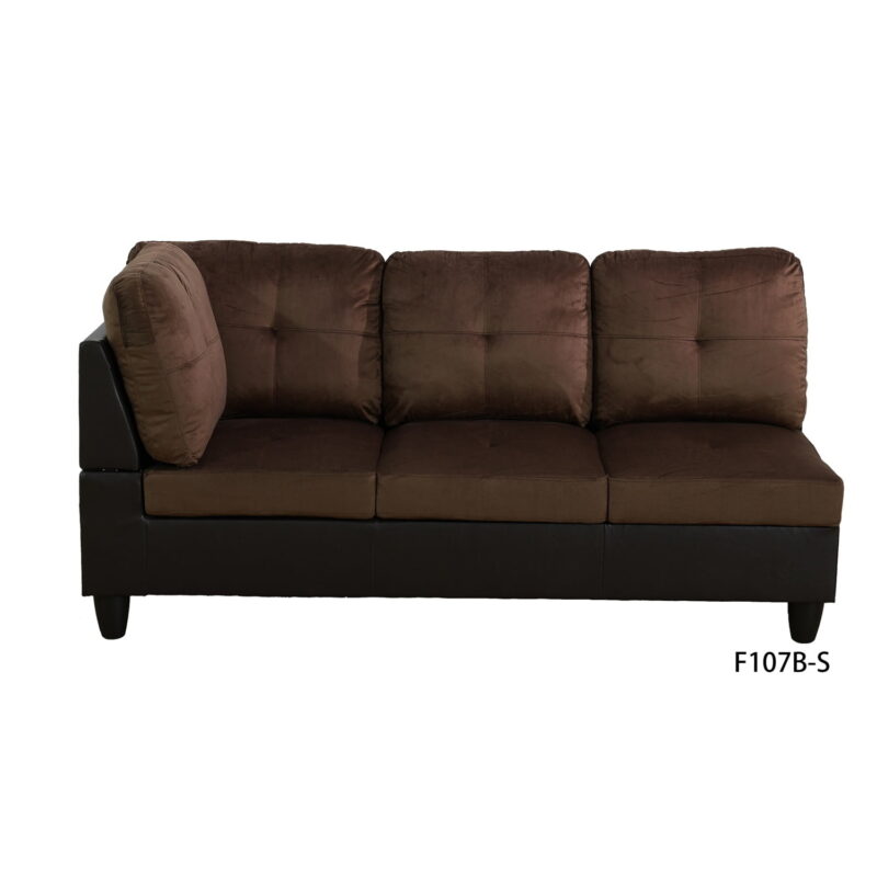 Hommoo Lint &PVC Sectional Sofa Couch Living Room Furniture Sets, Modern L Shaped Sectional Sofa Set, Brown(No Ottoman) - Image 5