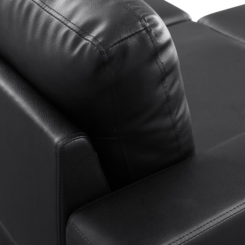 Hommoo L-Shaped Sectional Couch, Living Room Furniture Suitable for Small Space,Black(No Ottoman) - Image 4