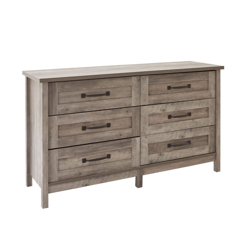 Better Homes & Gardens Modern Farmhouse 6-Drawer Dresser, Rustic Gray Finish - Image 2